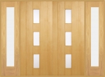 Copenhagen 3 light Double Front Doors With Sidelights